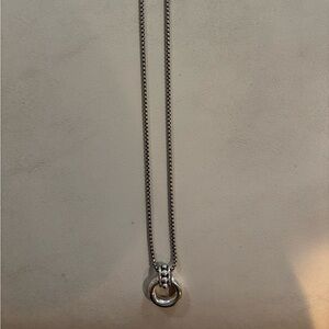 Silver Chain Necklace with Circular Pendant
